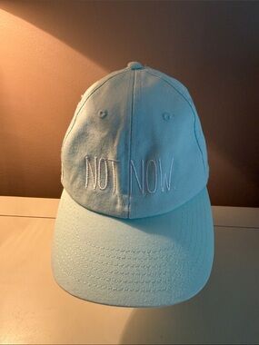 Light Blue "NOT NOW." Embroidered Baseball Cap